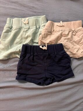 Gerber Baby Shorts Trio - Mint, Beige, Navy